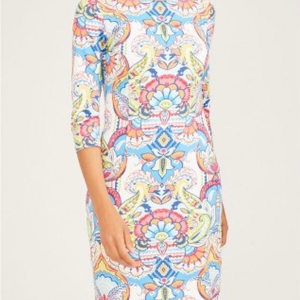 J. McLaughlin Multicolor 3/4 Sleeve Dress